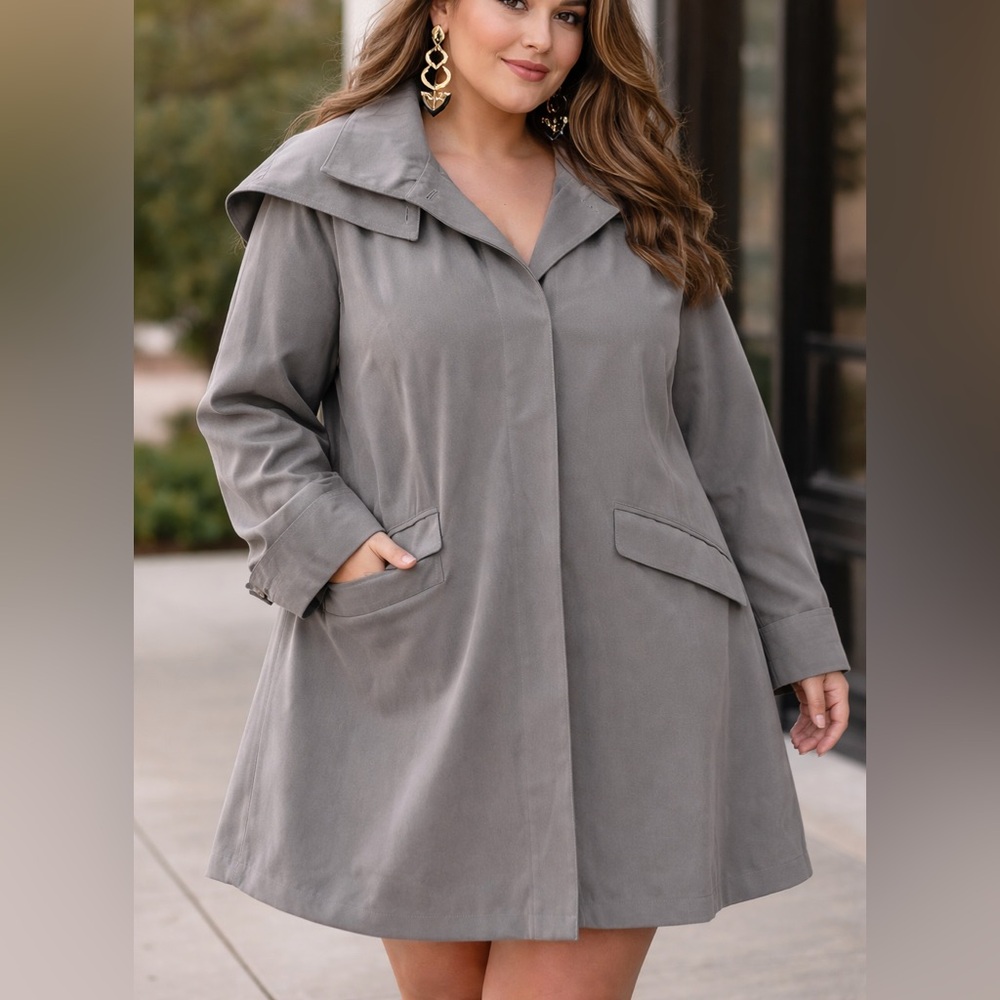 Anne Klein Women's Gray Trench Coat